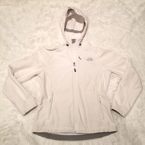 Women’s White Hardshell North Face Jacket w/ Hood